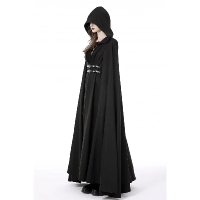 Women's Punk Straps Long Coat with Hood