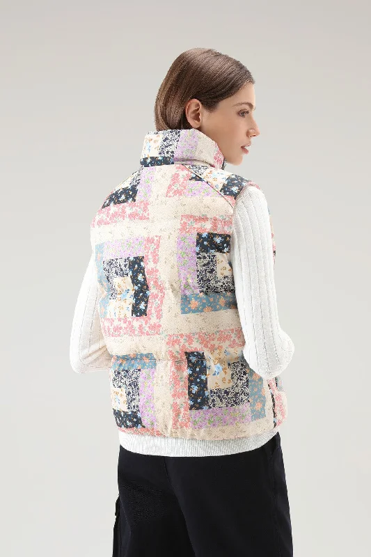 Pennsylvania Quilted Vest with Patchwork Print CREAM PATCHWORK