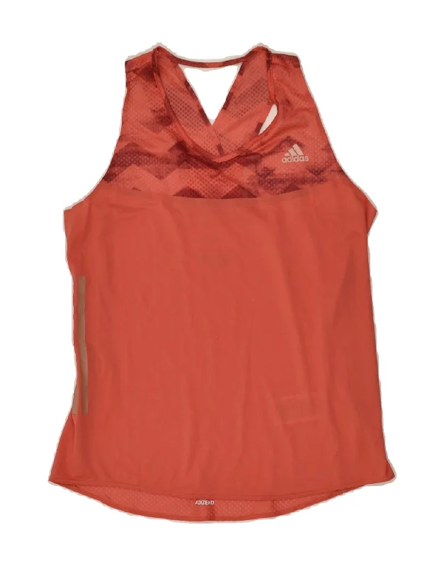 ADIDAS Womens Climacool Graphic Vest Top UK 8-10 Small Brown Sports