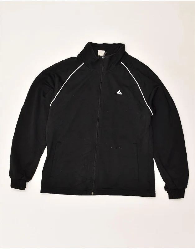 ADIDAS Womens Tracksuit Top Jacket UK 10 Small Black