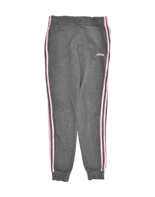 ADIDAS Womens Tracksuit Trousers Joggers UK 8-10 Small Grey Cotton