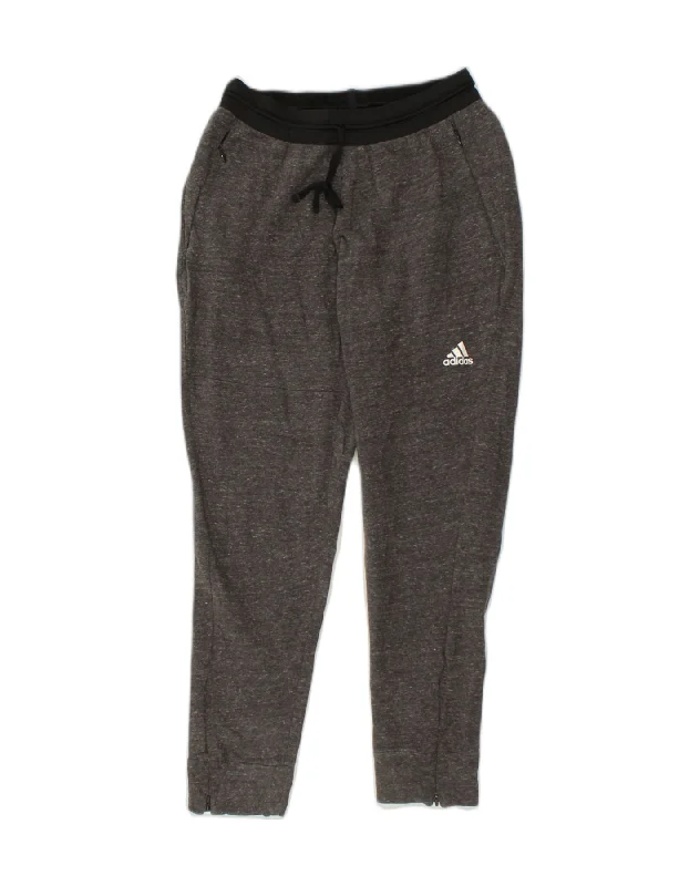 ADIDAS Womens Tracksuit Trousers UK 8 Small Grey Cotton