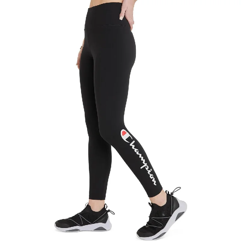 Champion Womens Plus Logo Moisture Wicking Athletic Leggings