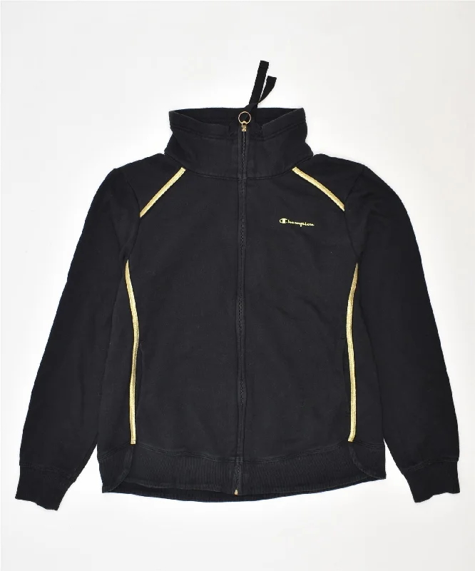 CHAMPION Womens Tracksuit Top Jacket UK 10 Small Black Cotton