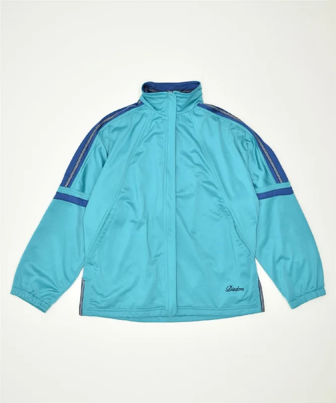 DIADORA Womens Tracksuit Top Jacket 3XL Turquoise Polyester Vintage