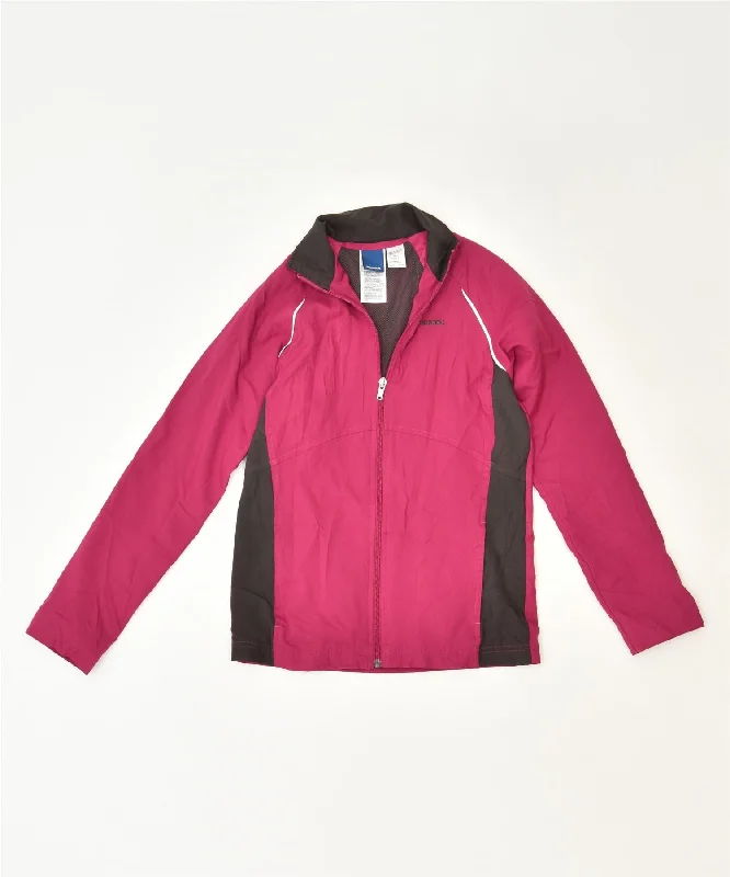 REEBOK Womens Tracksuit Top Jacket UK 6 XS Red Polyester