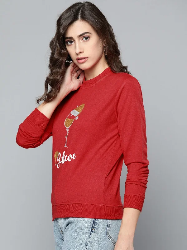 Red Terry BELIEVE Sweatshirt