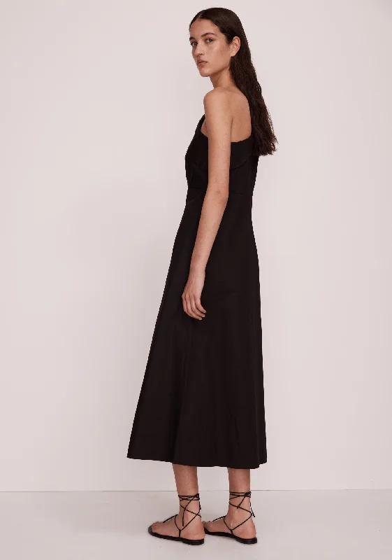 Delvine Asymmetric Dress_Black