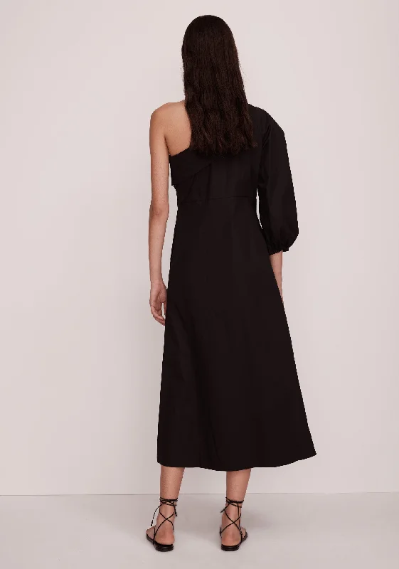 Delvine Asymmetric Dress_Black