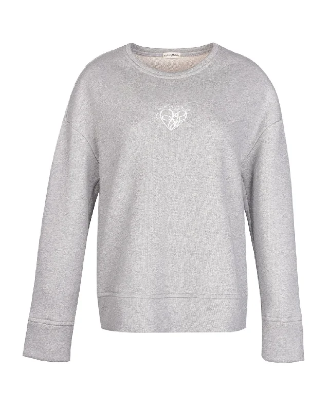 Heart Logo Crew Neck Sweater - Grey