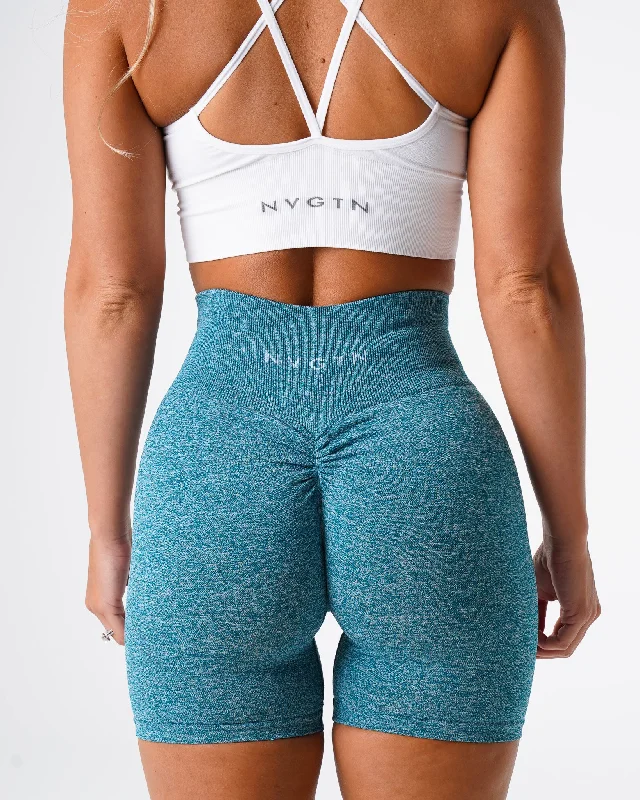 Teal Scrunch Seamless Shorts