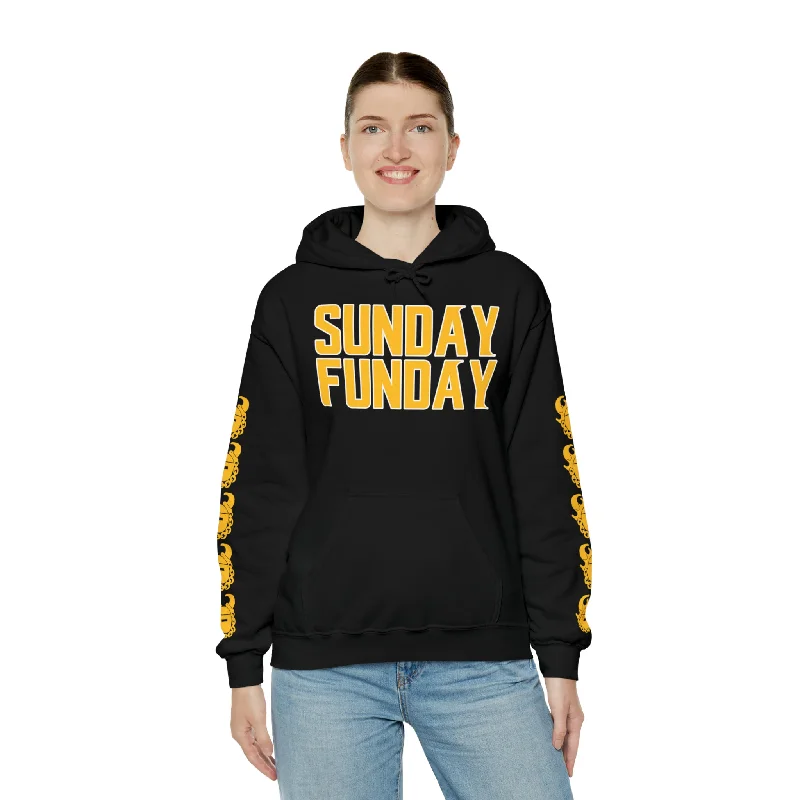 Unisex Heavy Blend™ Hooded Sweatshirt - SUNDAY FUNDAY + Game Day Helmet (Sleeves)