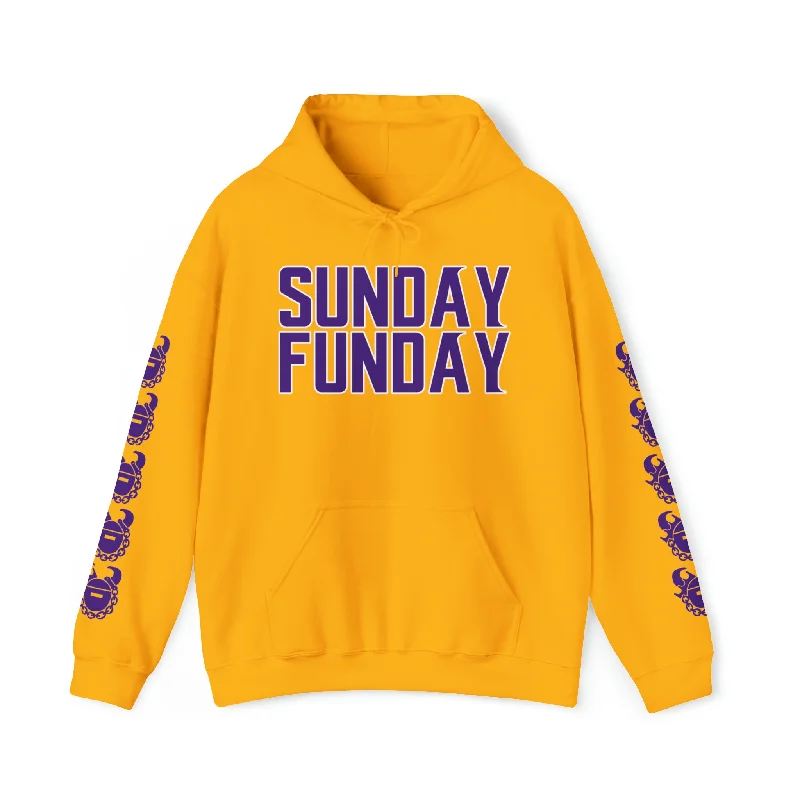 Unisex Heavy Blend™ Hooded Sweatshirt - SUNDAY FUNDAY + Game Day Helmet (Sleeves)