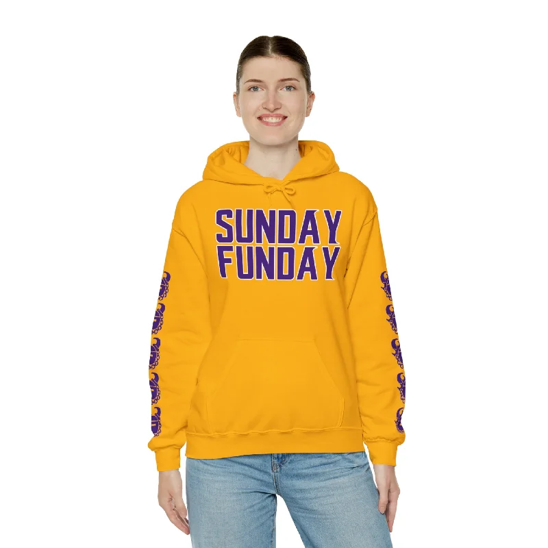 Unisex Heavy Blend™ Hooded Sweatshirt - SUNDAY FUNDAY + Game Day Helmet (Sleeves)