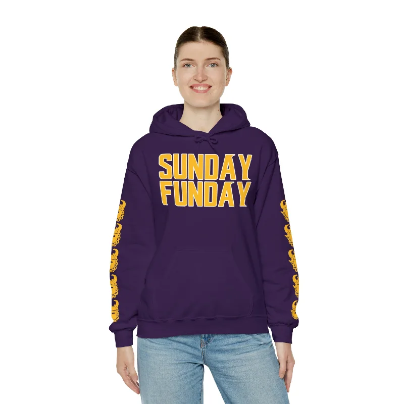 Unisex Heavy Blend™ Hooded Sweatshirt - SUNDAY FUNDAY + Game Day Helmet (Sleeves)