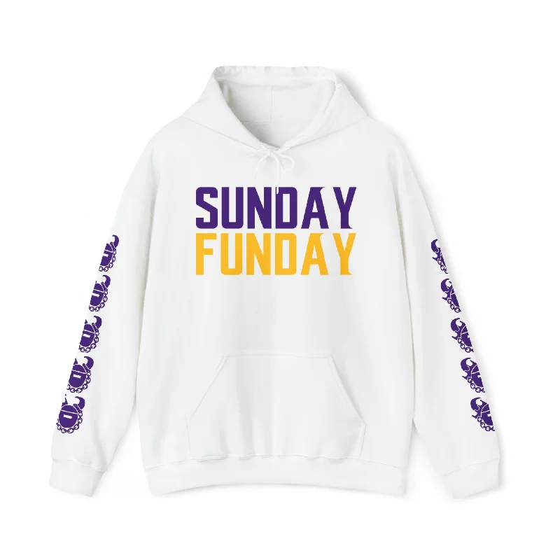 Unisex Heavy Blend™ Hooded Sweatshirt - SUNDAY FUNDAY + Game Day Helmet (Sleeves)