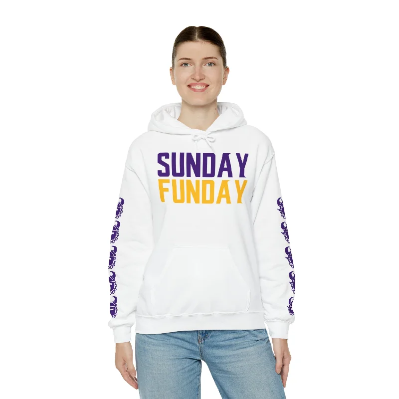 Unisex Heavy Blend™ Hooded Sweatshirt - SUNDAY FUNDAY + Game Day Helmet (Sleeves)