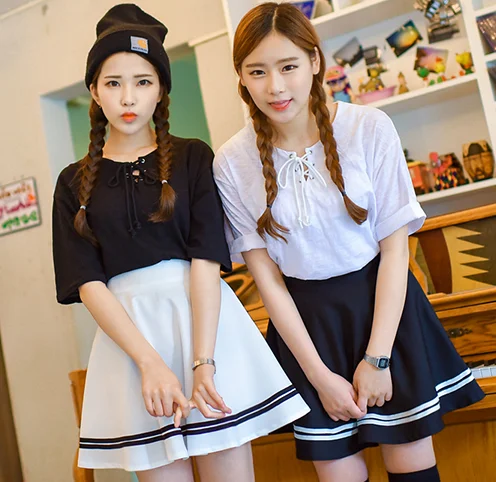 Lovely students navy skirt YV16098