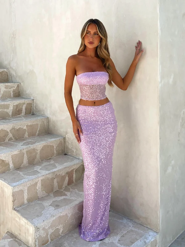 KARA TOP LILAC SEQUIN