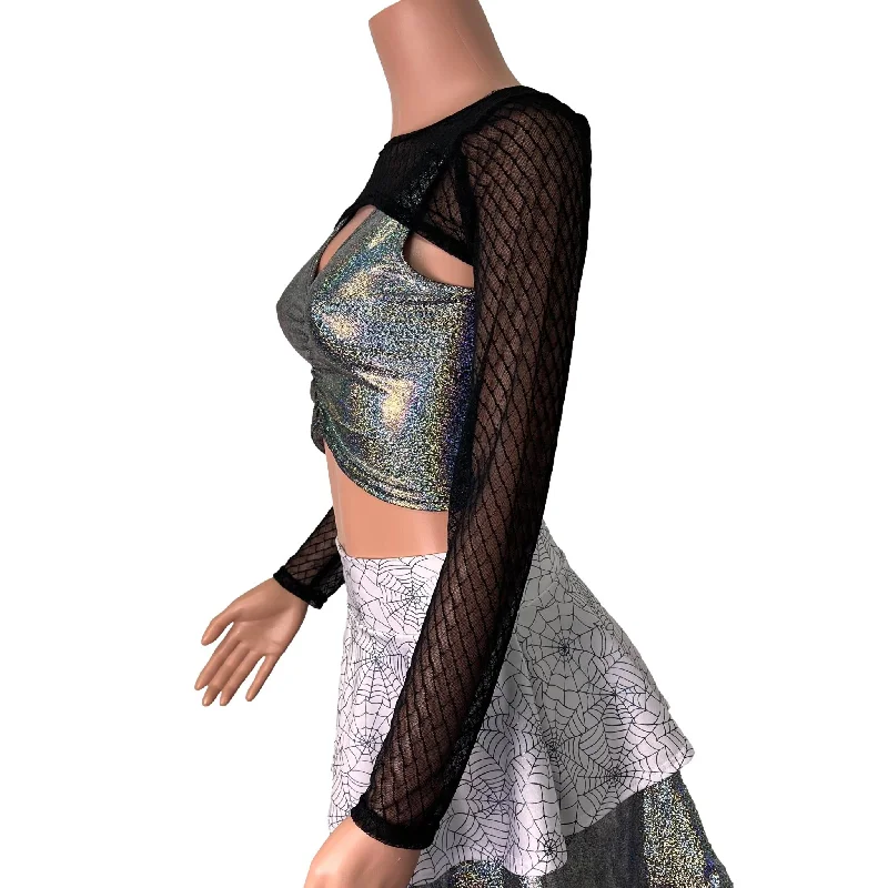 Long Sleeve Bolero Top - Vixen Mesh Fishnet