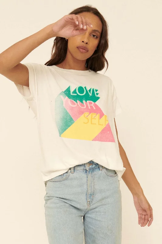 Love Your Self Vintage-Print Graphic Tee