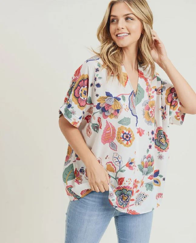 Floral Print Boxy Top