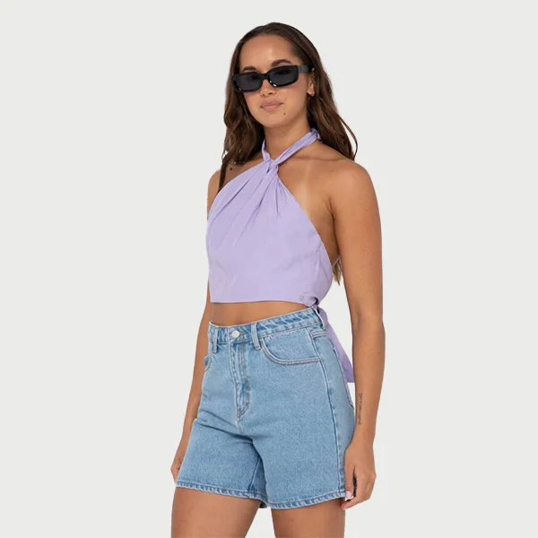 Rusty Harlet Halter Top - Muted Lavender