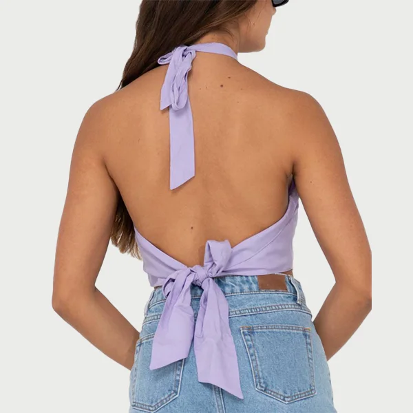 Rusty Harlet Halter Top - Muted Lavender