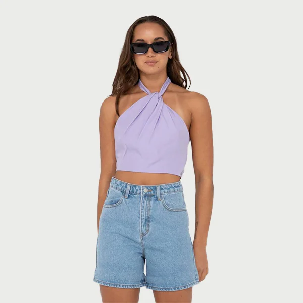 Rusty Harlet Halter Top - Muted Lavender