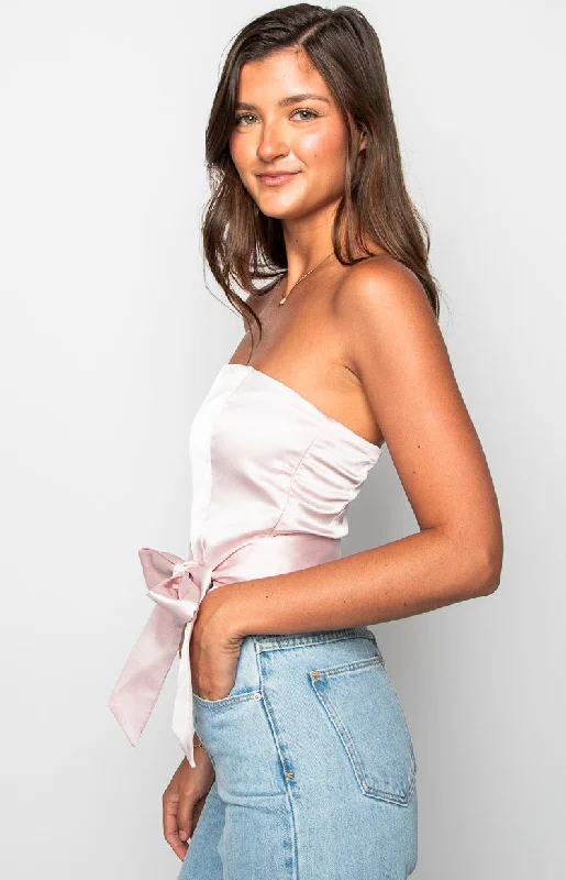 Satin Diva Pink Crop Top