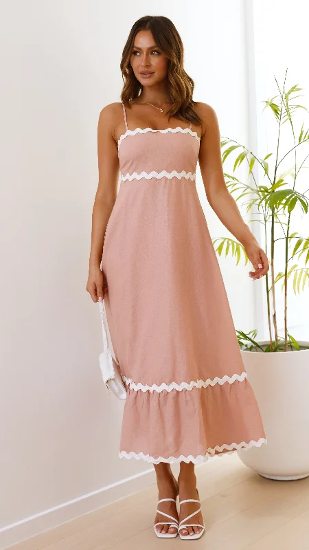 Brodey Midi Dress - Blush / White