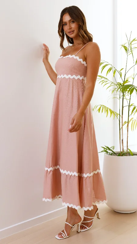 Brodey Midi Dress - Blush / White