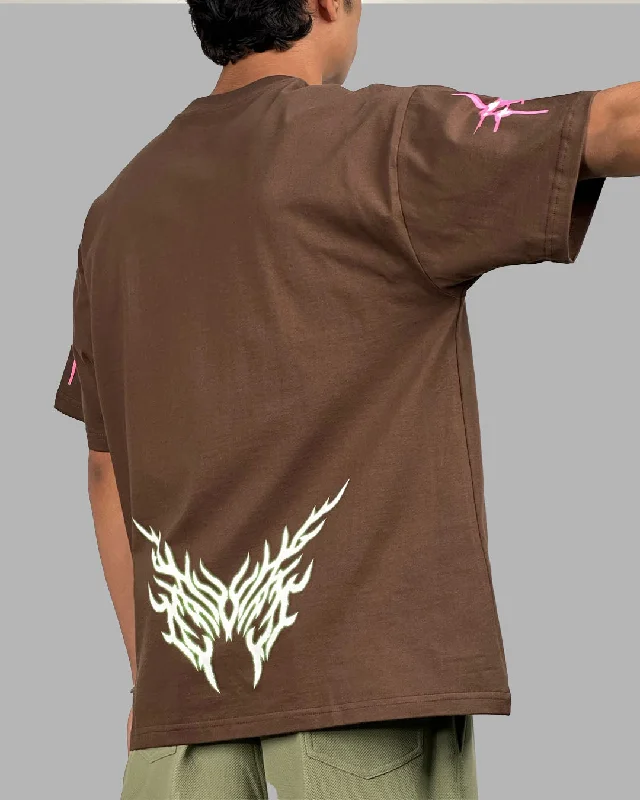 TRAMP STAMP T-SHIRT IN BROWN [UNISEX]