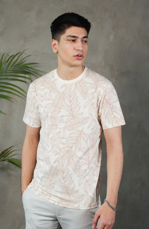 White All Over Printed Tee Shirt