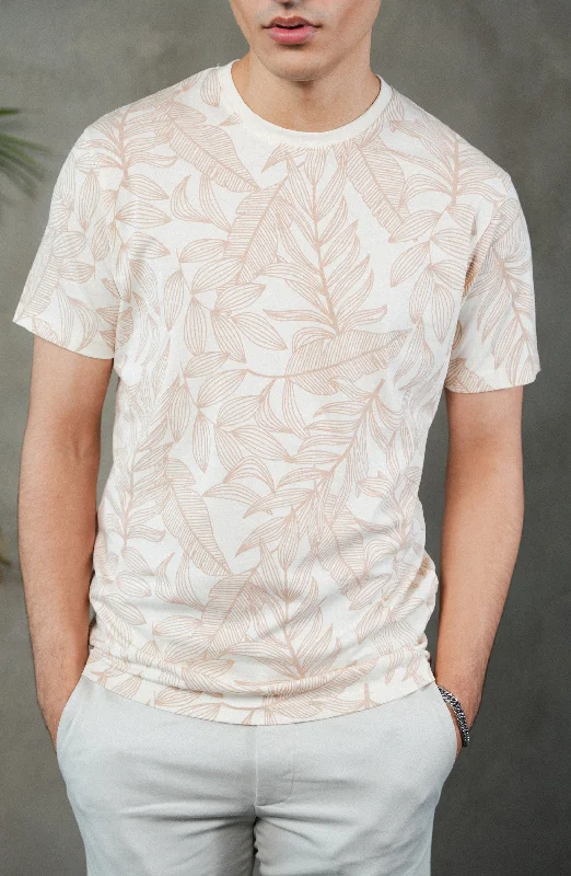 White All Over Printed Tee Shirt