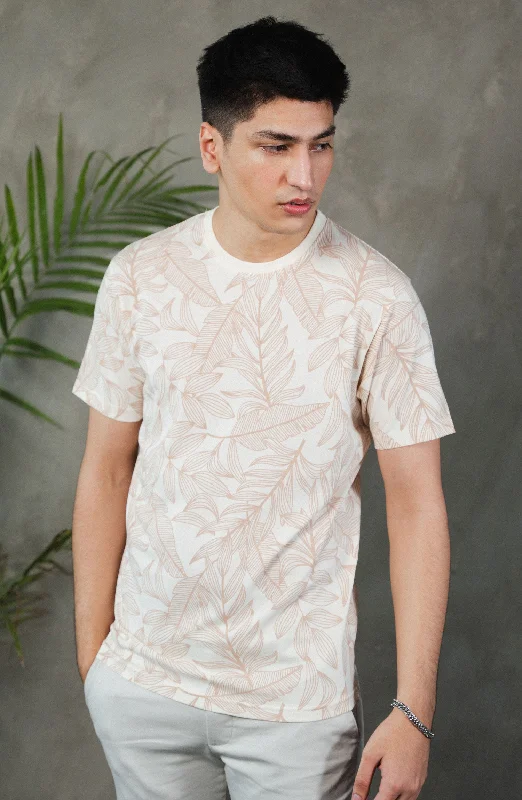 White All Over Printed Tee Shirt