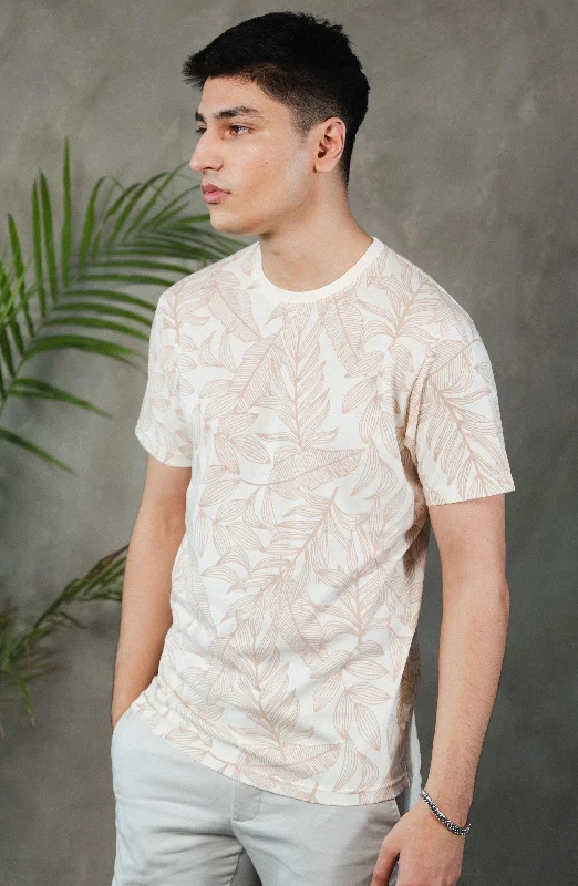 White All Over Printed Tee Shirt