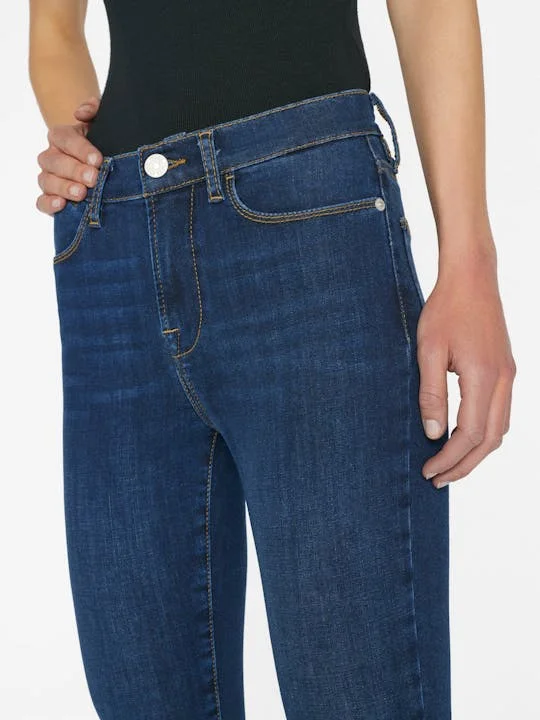 Frame Le High Skinny Jean with Side Slit in Majesty