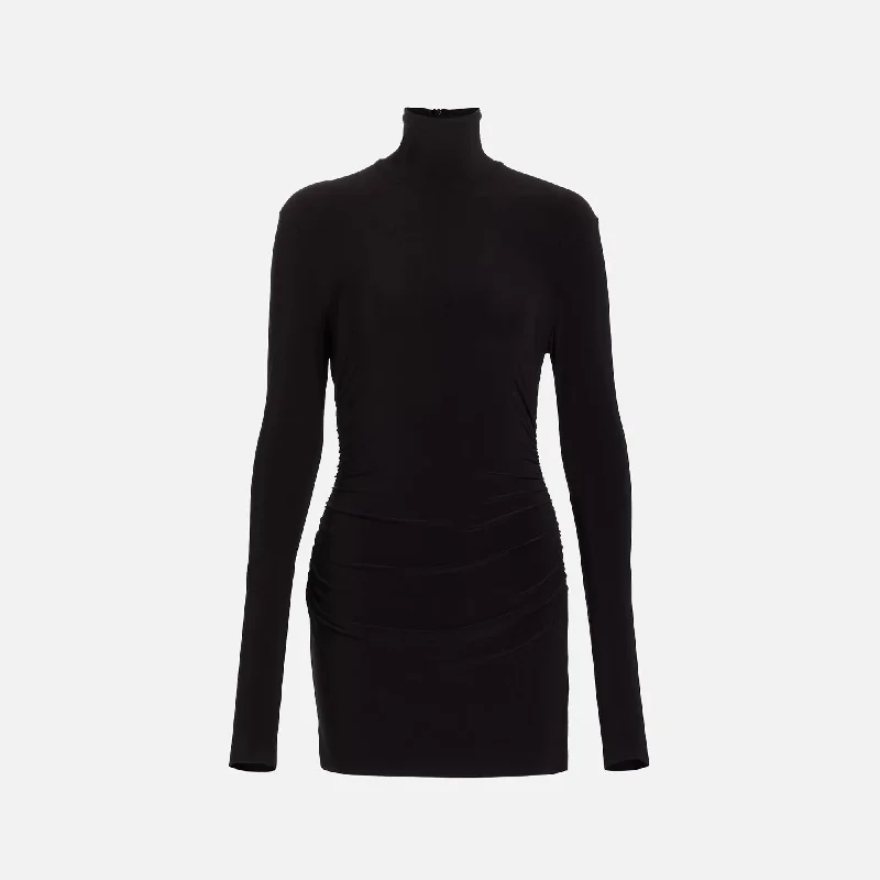 Norma Kamali Turtleneck Pickleball Dress - Black