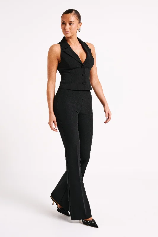 Loretta Fit & Flare Tailored Pant - Black