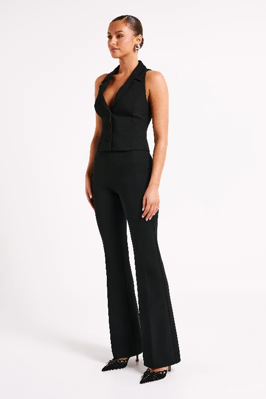 Loretta Fit & Flare Tailored Pant - Black