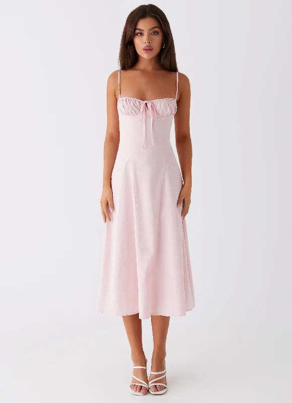 Thoughts Of You Midi Dress - Pink