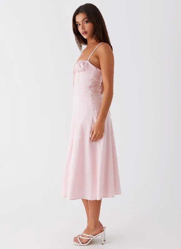 Thoughts Of You Midi Dress - Pink