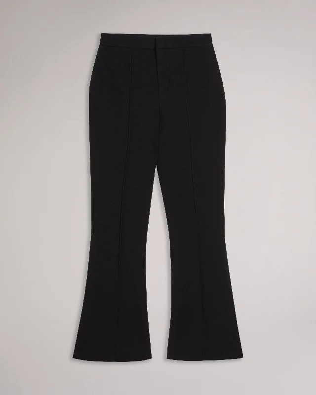 Belenah Slim Fit Kick Flare Trousers Black