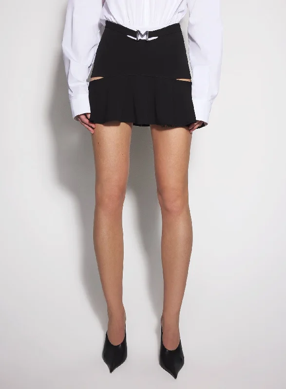 black M cut-out skirt