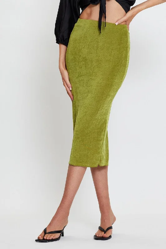 Green Midi Skirt Bodycon