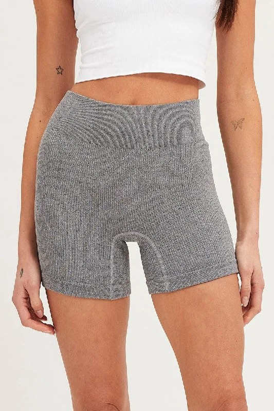 Grey Bike Shorts Seamless