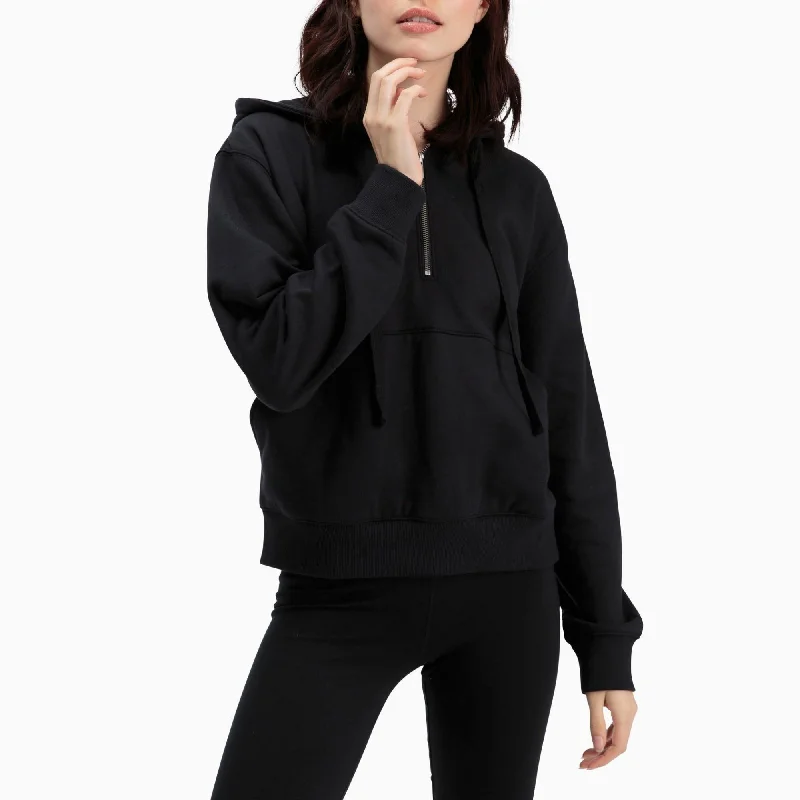 Half-Zip Fleece Hoodie (Black)