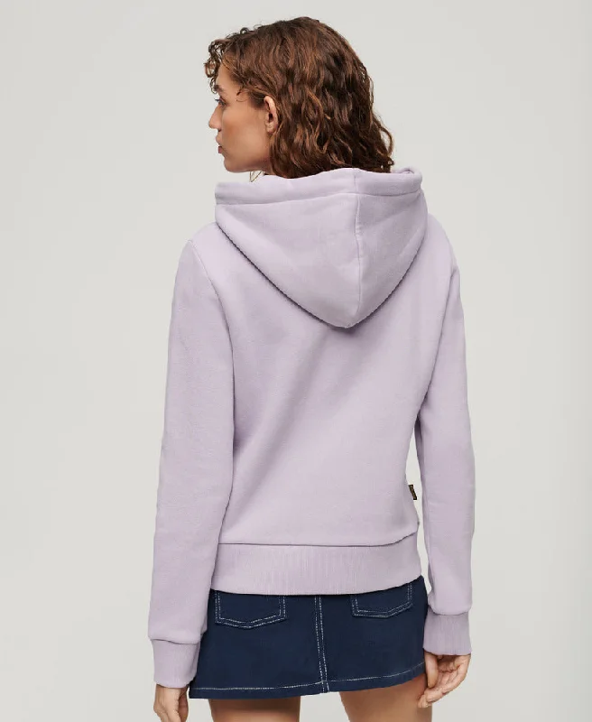 Metallic Vintage Logo Graphic Hoodie | Wisteria Purple