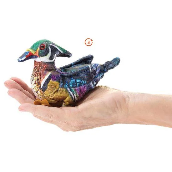 Mini Wood Duck Finger Puppet